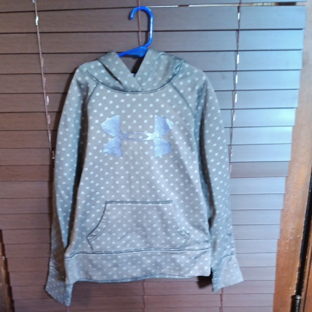 Under Armour Kids' Gray and White Polka Dot Hoodie